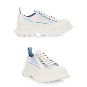 Alexander McQueen Women's Tread Slick Iridescent Leather Sneakers